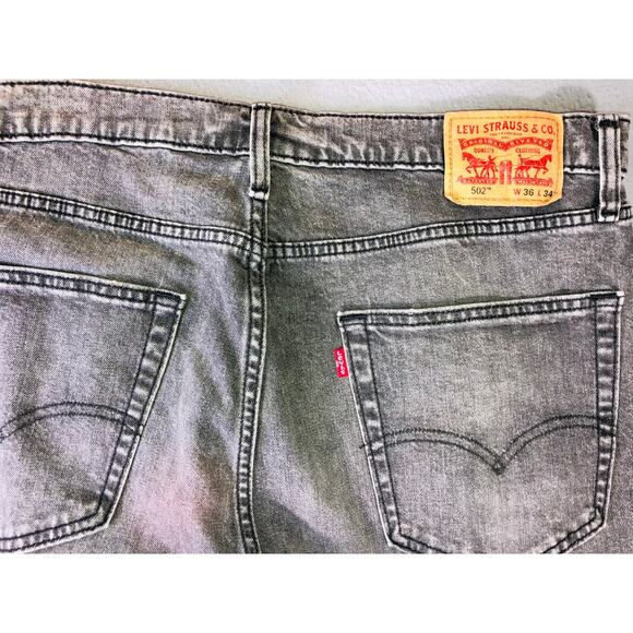 Levi’s 502 Women’s black Wash Jeans Mid Rise Straight Leg Denim 36x34,baggy y2k - Picture 7 of 7